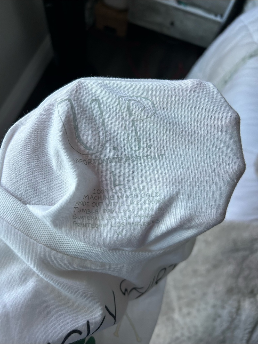 Unfortunate Portrait Lucky Charm White Graphic Tee - Picture 2 of 2